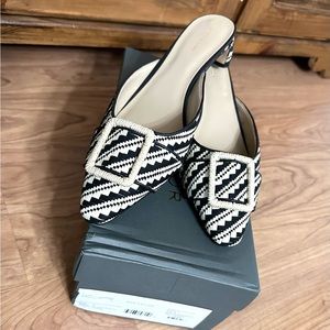 Ann Taylor Woven Straw Buckle Flats 8